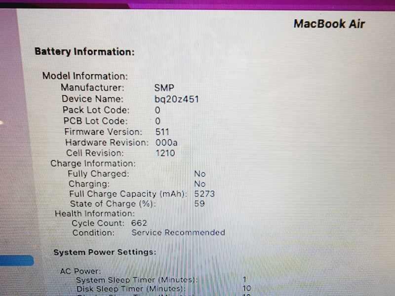 Apple Macbook Air 2017 13" 2-Core i7-5650U @ 2.2GHz 8GB DDR3 500GB SSD