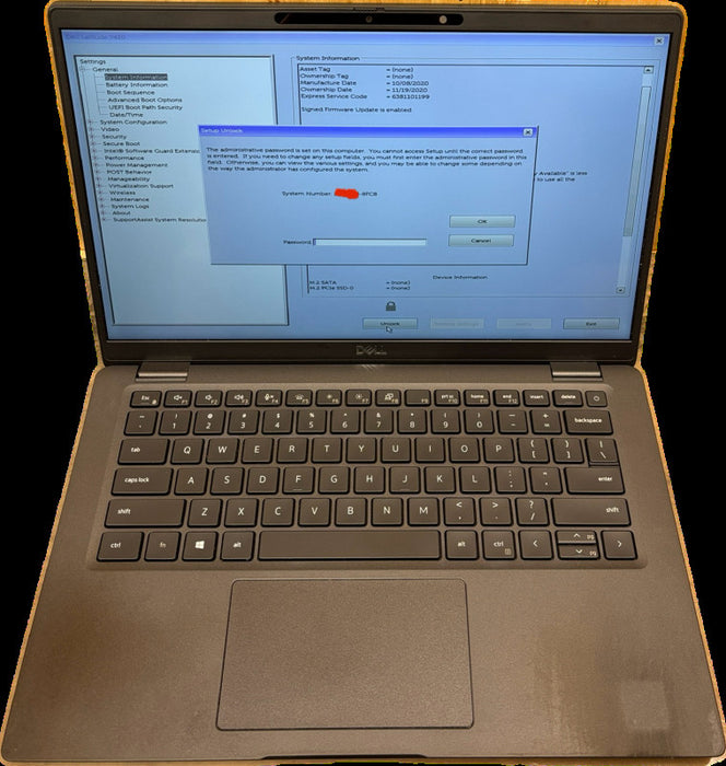 Dell Latitude 7410 TOUCH i7-10810U 16GB RAM BIOS Locked For Parts/Repair READ  Lap200