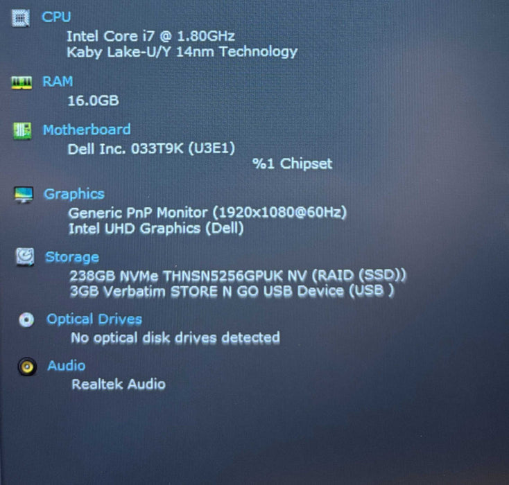 Dell Latitude  5410 Intel Core i7-10610U@1.8GHz 16GB RAM 256GB SSD READ  Lap200