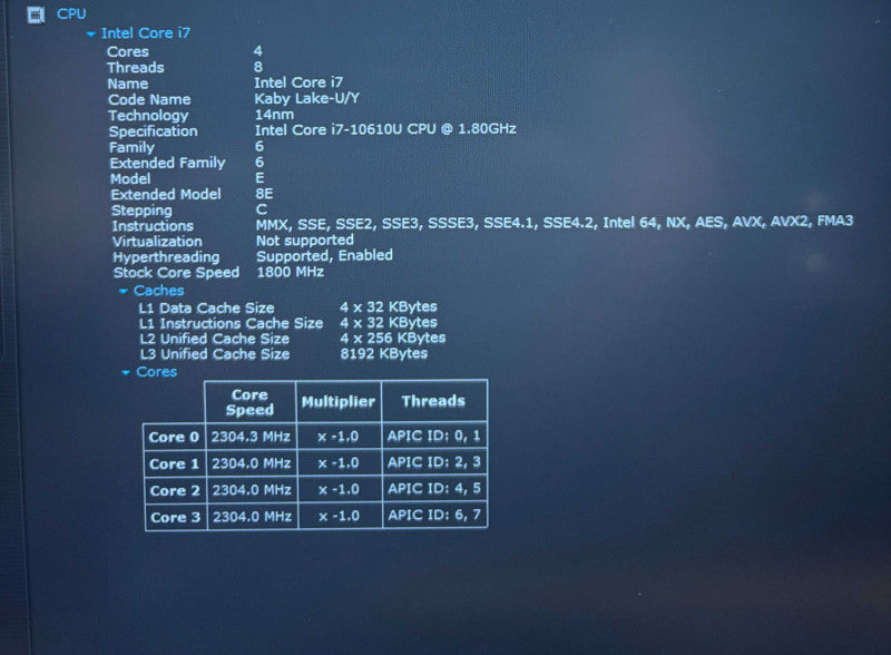 Dell Latitude  5410 Intel Core i7-10610U@1.8GHz 16GB RAM 256GB SSD READ  Lap200