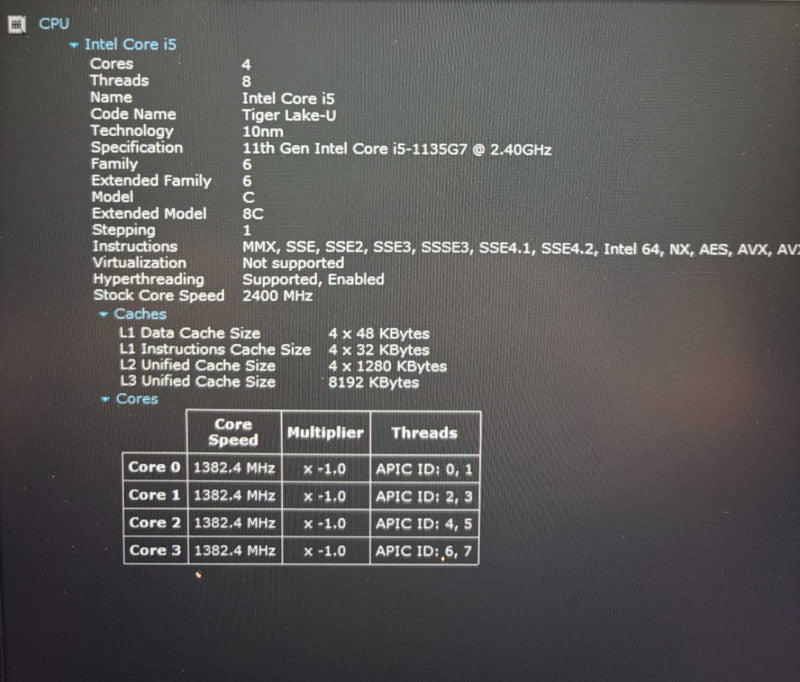 Dell Latitude 5420 Intel Core i5-1135G7@2.4GHz 16GB RAM 256GB SSD  Lap200