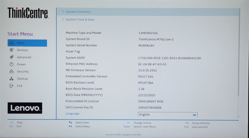 Lenovo ThinkCentre M70Q Gen2 Intel i5-11400T@1.30GHz 32GB RAM NO-HDD/SSD