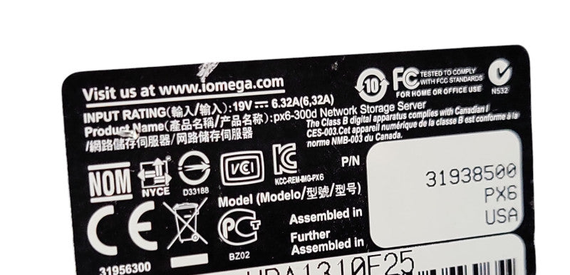 Iomega StorCenter px6-300d Network Storage 31938500 PX6 6-Bay, No HDD, READ _