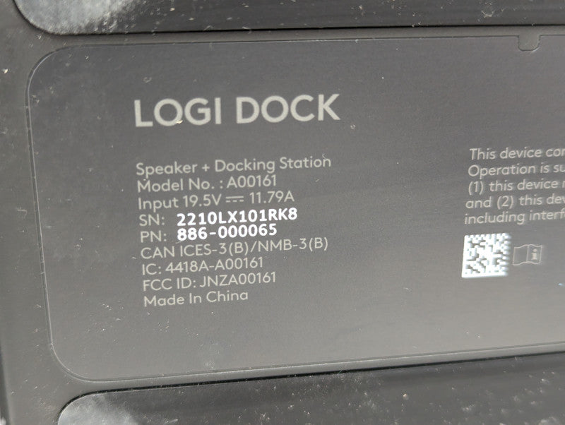 Logitech Logi Dock Speaker + USB-C Docking Station with Power adaptor  -
