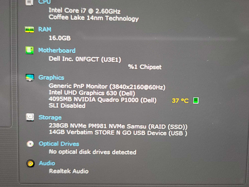 Dell Precision 5530| i7-8850H| 16GB DDR4| Quadro P1000| 256GB SSD 4K TOUCH β Lap200