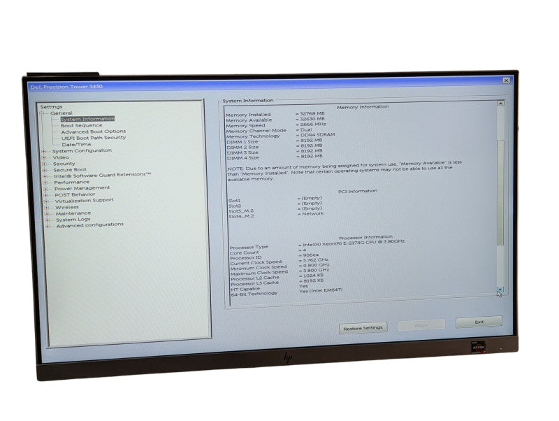 DELL Precision 3430 Intel Xeon E-2174G 32GB RAM & 256GB SSD  -