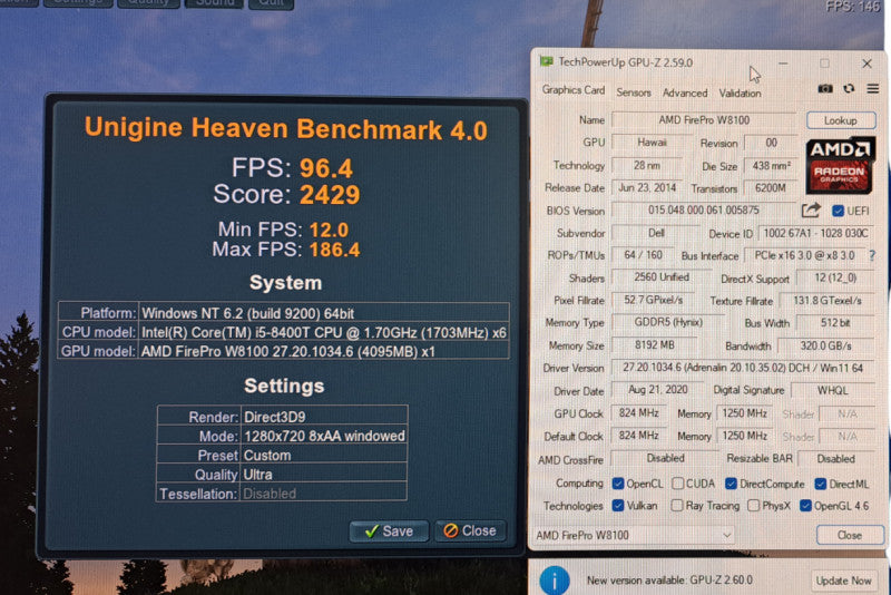 AMD FirePro W8100 8GB GDDR5 PCIe 3.0 x16 4 x DisplayPort Video Graphics Card
