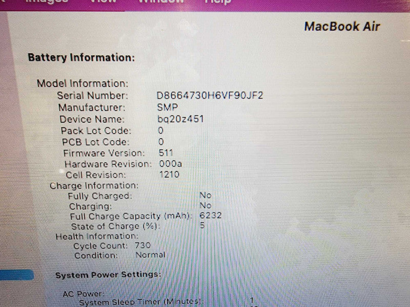 Apple Macbook Air 2015 13" 2-Core i5-5250U @ 1.6GHz 8GB DDR3 500GB SSD (