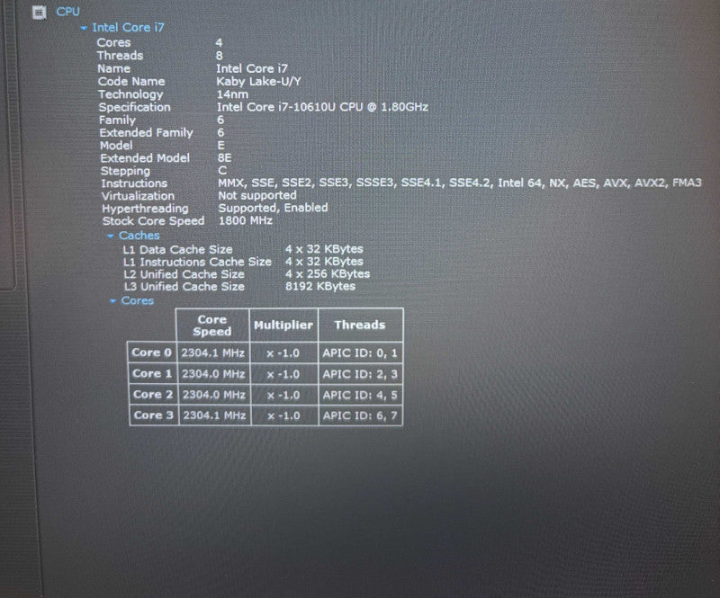 Dell Latitude 5510 Intel Core i7-10610U@1.8GHz 16GB DDR4 RAM 256GB NVMe SSD  Lap200