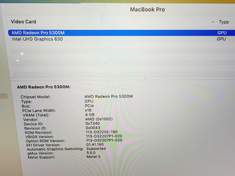 Apple Macbook Pro 2019 16" 8-Core i9-9980HK @2.4GHz 32GB DDR4 1TB SSD 4GB GPU (