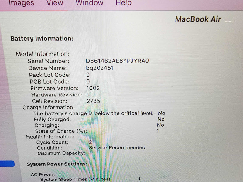 Apple Macbook Air 2020 13" 8-Core M1 @ 3.2GHz 16GB Ram 256GB SSD [Read] (