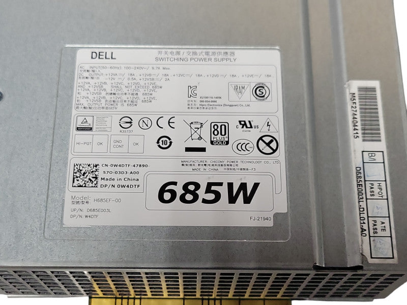 Dell Precision T3610 T5610 T5600 685W Power Supply 0W4DTF _