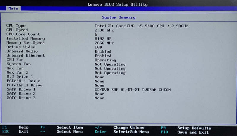 Lenovo ThinkCentre M720s SFF Intel Core i5-9400@2.90GHZ 8GB RAM NO-HDD/SSD
