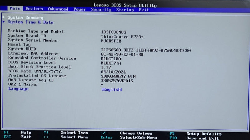 Lenovo ThinkCentre M720s SFF Intel Core i5-9400@2.90GHZ 8GB RAM NO-HDD/SSD
