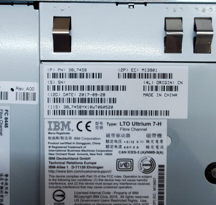 IBM LTO7 Ultrium 7-H SAS 38L7458 internal tape drive  Q