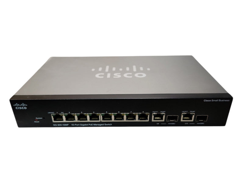 Cisco SG300-10MP, 10-Port Gigabit PoE+ Managed Switch