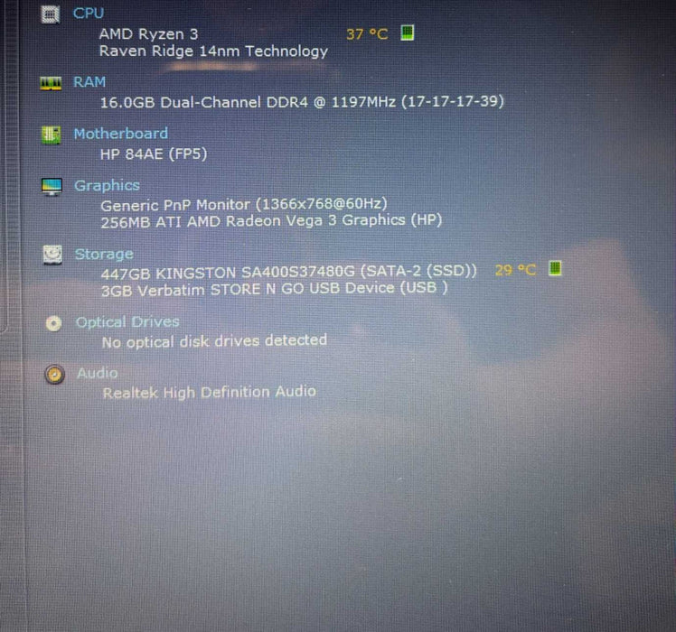 HP Laptop 15 AMD Ryzen 3 2200 Radeon GPU 16GB DDR4 RAM 480GB SSD READ  BudLap