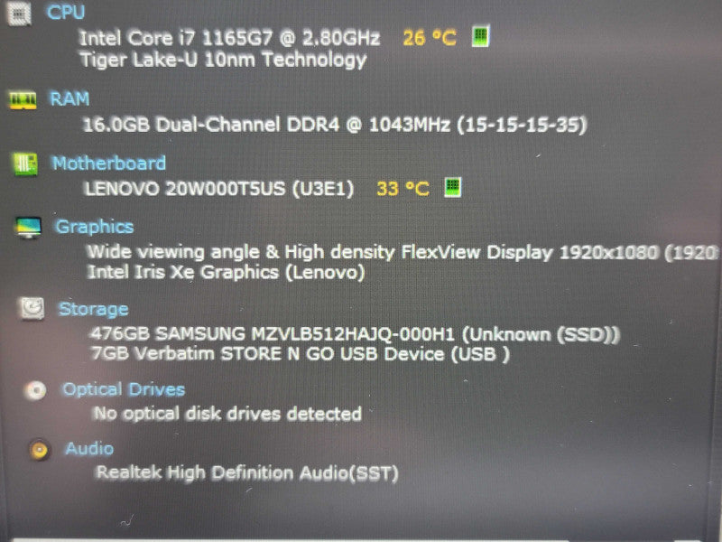 Lenovo ThinkPad T14 Gen 2| i7-1165G7| 16GB DDR4| 512GB SSD  β Lap200