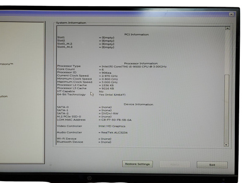 Dell OptiPlex 3070 SFF Intel Core i5-9500 8GB RAM DDR4 - NO HDD