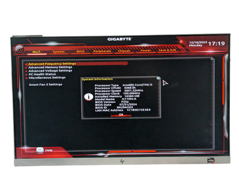 GIGABYTE GA-H110M-A with Intel Core i5-6600K & 16GB RAM  -