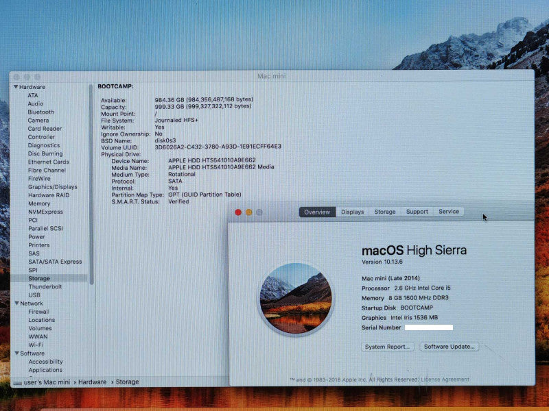 Apple Mac Mini Late 2014, A1347, i5-4278U 2.6GHz, 8GB DDR3, 1TB HDD