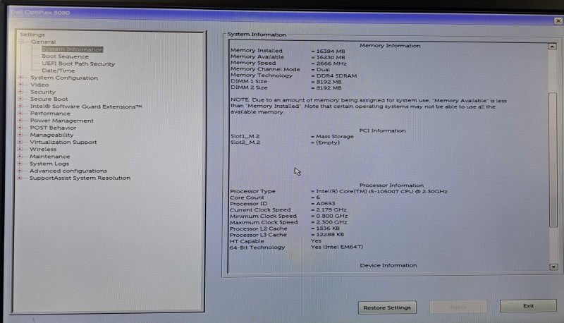 Dell OptiPlex 5080 Micro | i5-10500T @2.30GHz, 16GB DDR4, 256GB NVMe