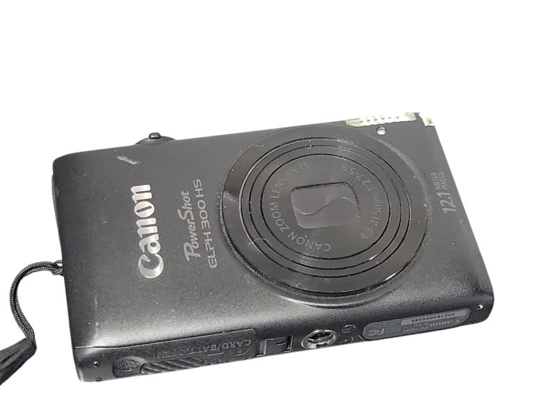 Canon PowerShot Digital Camera ELPH 300HS 12.1MP Black w/ Battery, READ _