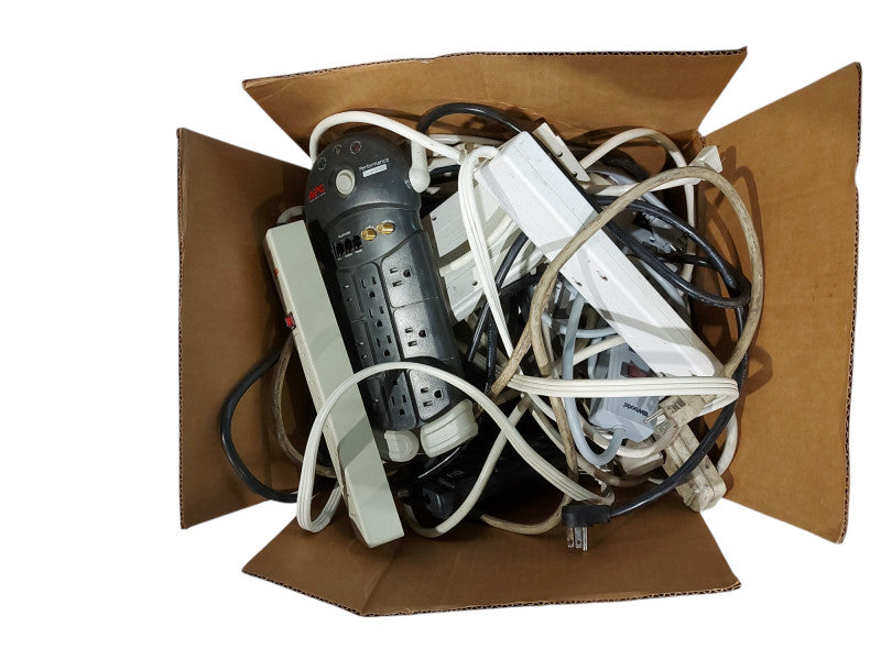 A box of Power Strips with extension cords -Gross weight 14.5KG