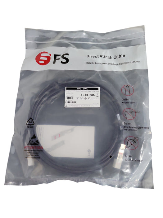 SFPP-PC07 FS 10GB SFP+ 7M Passive Direct Copper Attachment Biaxial Cable New !