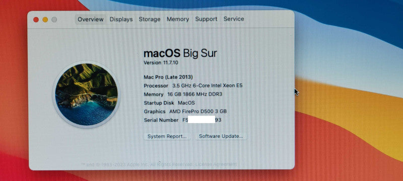 Apple Mac Pro 2013 Xeon E5-1650v2, 16GB, 250GB SSD, FirePro D500 3GB GPU _