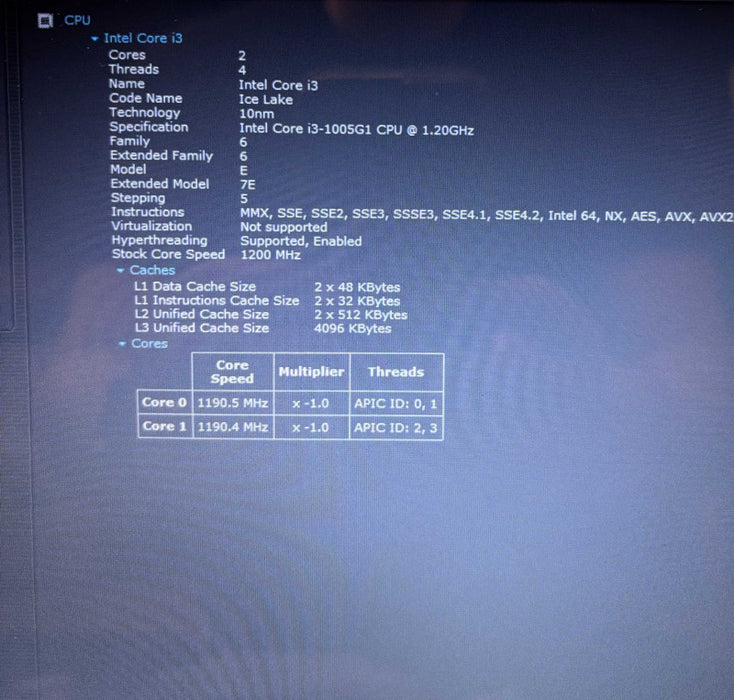 Dell Inspiron 3593 Intel Core i3-1005G1@1.2GHz 16GB DDR4 RAM 256GB SSD  Lap200