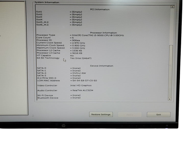 Dell OptiPlex 3070  Intel Core i5-9500 8GB RAM DDR4 - NO HDD