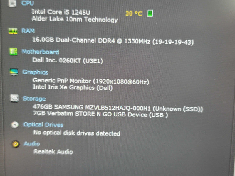 Dell Latitude 5430| i5-1245U| 16GB DDR4| 512GB SSD READ  Qβ Lap200