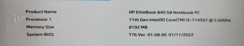 HP EliteBook 840 G8| i5-1145G7| 8GB DDR4| NO SSD, BAD SCREEN, FOR PARTS  β BudLap
