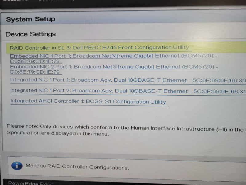 Dell PE R450 1U 8x 2.5" 1x Xeon Silver 4309Y @ 2.80Ghz 32GB RAM PERC H745 2x PSU 600W READ  !