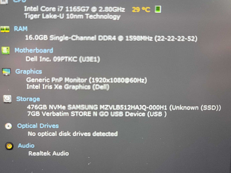 Dell Precision 3560| i7-1165G7| 16GB DDR4| 512GB SSD READ β Lap200