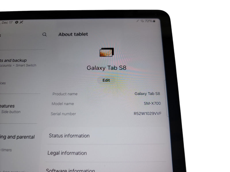 Samsung Galaxy Tab S8 - 128GB - Black [SM-X700] (