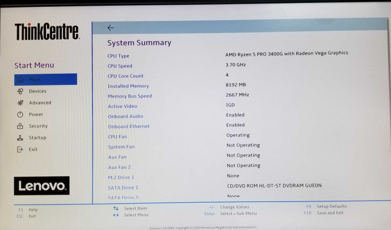 Lenovo ThinkCentre M75s SFF - AMD Ryzen 5 Pro 3400G 8GB DDR4  Q