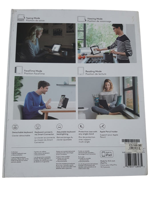 Logitech iPad Pro 10.5 inch Keyboard Case, detachable backlit keyboard
