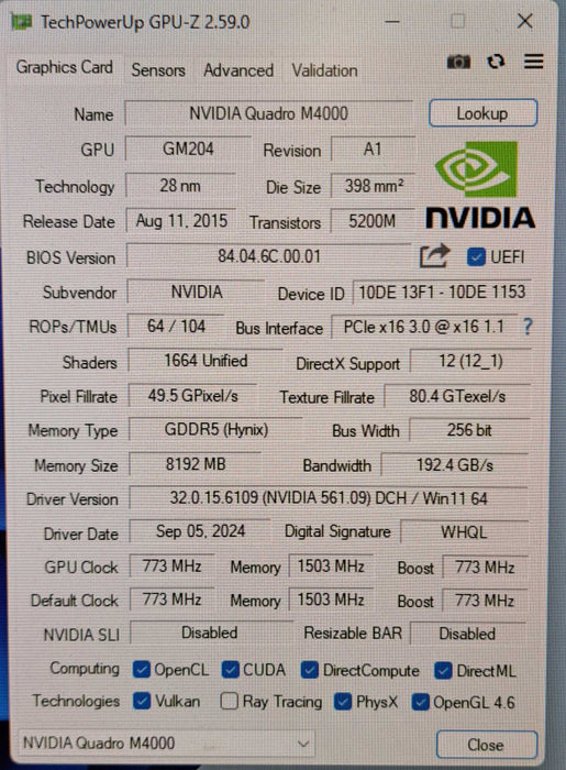 NVIDIA Quadro M4000 | 8GB GDDR5 PCIe Graphics Card | 4x DisplayPort Q