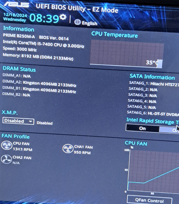 Complete Desktop PC Setup i5-7400 CPU|8GB RAM|620GB Storage|24" Monitor |WI