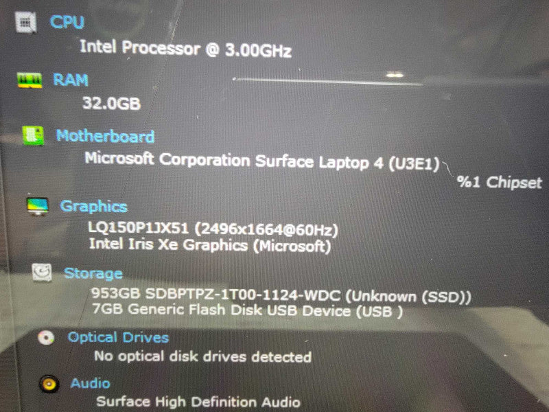 MS Surface Laptop 4 1979 15" | i7-1185G7 @3.0 GHz | 32GB RAM | 1TB SSD - READ  Lap200
