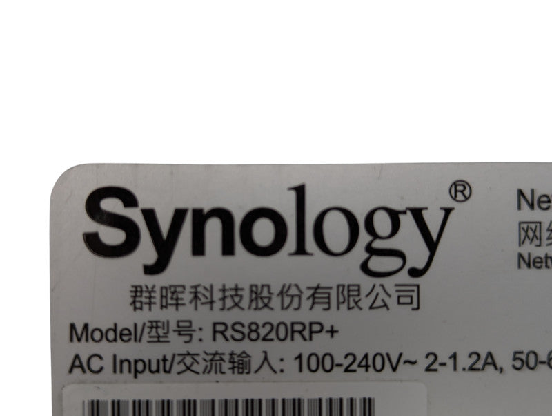 Synology RackStation RS820RP+ 4 Bay NAS with 4x 4TB HDDs and 2x PSU  -