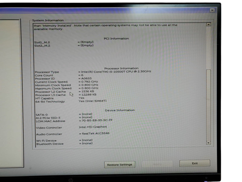 Dell OptiPlex 5080 Micro Intel Core i5-10500T 2.3GHz 16GB RAM - No HDD