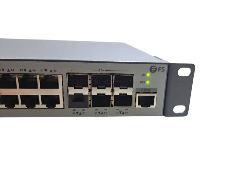 FS S3900-48T6S-R | 48-Port Gigabit L2+ Stackable Switch w/ 6x 10G SFP+