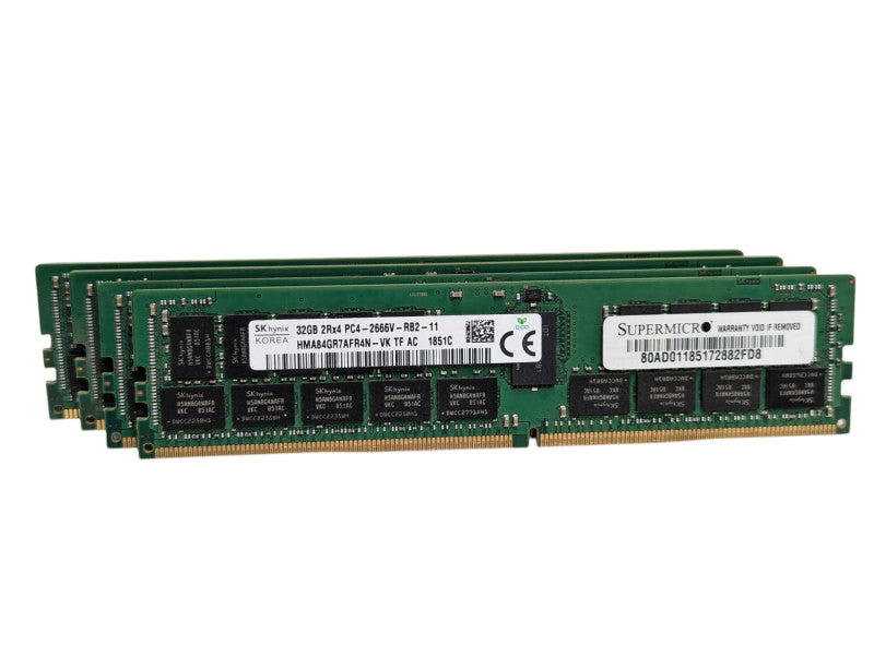 Kit of 128GB DDR4 SKhynix Server Memory 4x 32GB 2Rx4 PC4-2666V-RB2-11 Q-