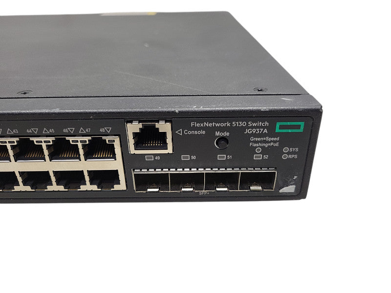 HPE JG937A 5130-48G-POE+-4SFP+ 48x Gig RJ45 PoE 370W & 4x 10G SFP+ Ports !