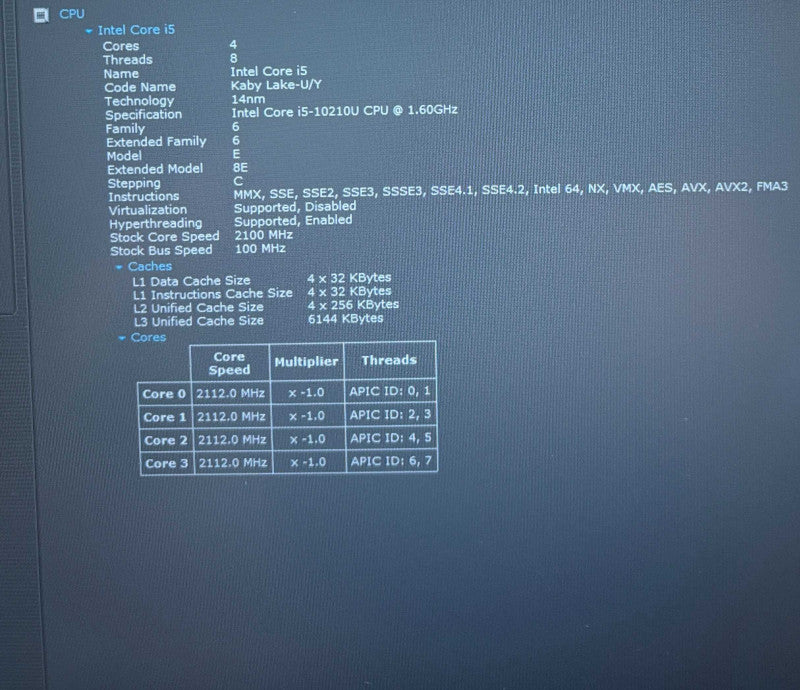 Lenovo ThinkPad L15 Intel Core i5-10210U@1.6GHz 16GB DDR4 RAM 256GB SSD  Lap200