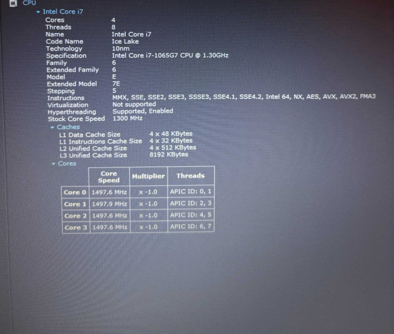 Acer Aspire 5 A515-55 Intel Core i7-1065G7@1.3GHz 16GB DDR4 RAM 512GBSSD  Lap200