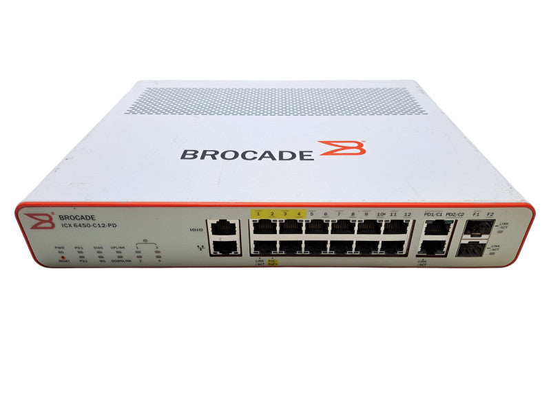 BROCADE ICX6450-C12-PD | 12-Port Gigabit Compact Switch w/ 4x PoE+ Ports